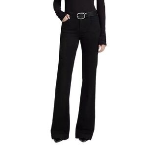 7 For All Mankind Dojo Flare Leg Trouser Jeans Size 27 Rinse Black NWT $168